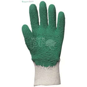   Kesztyű kondenzált vágás- és csúszásbiztos, erősített, zöld latex