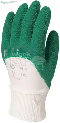Kesztyű kondenzált vágás- és csúszásbiztos, erősített, zöld latex