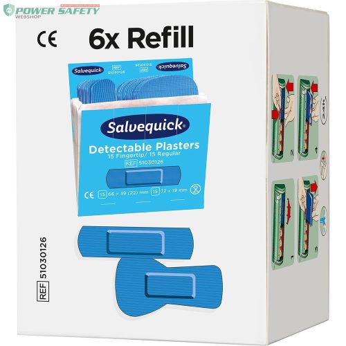 Nordik Cederroth Salvequick kék detektálható ujjvég és normál sebtapasz utántölt