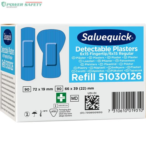 Nordik Cederroth Salvequick kék detektálható ujjvég és normál sebtapasz utántölt