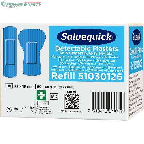 Nordik Cederroth Salvequick kék detektálható ujjvég és normál sebtapasz utántölt