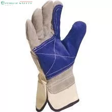 Kesztyű hasíték marhabőr tenyérben grey/navy 10