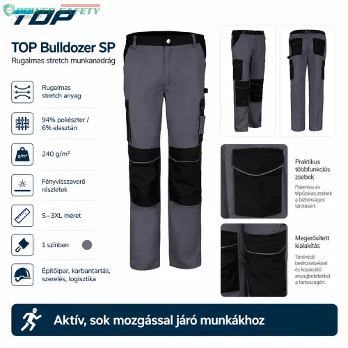 Munkanadrág Top Bulldozer SP 94% poliészter, 6% elasztán