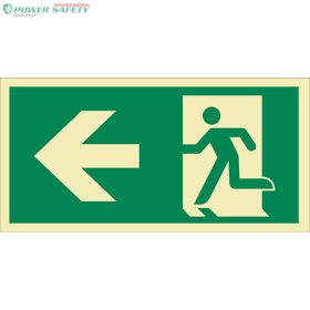   MENEKÜLÉSI ÚT BALRA (ISO), Utánvilágító öntapadó, 300x150