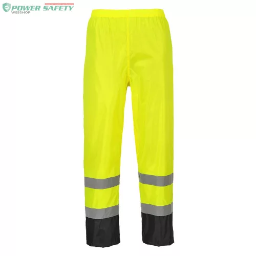 Hi-Vis Classic Contrast esőnadrág, 100%PES, dupla varrások, gumírozott derék