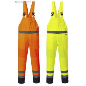   Hi-Vis kontraszt mellesnadrág, 55%pamut, check (kockás)%poliészter, dupla varrás