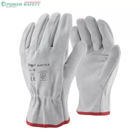 TOP BUFF-FS-A hasított marhabőr sofőrkesztyű, fehér, 10
