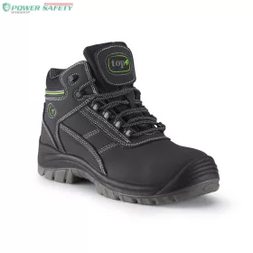   TOP BUFFALO mid O1 SRC védőbakancs, nubuk bőr felsőrész, PU talp, fekete