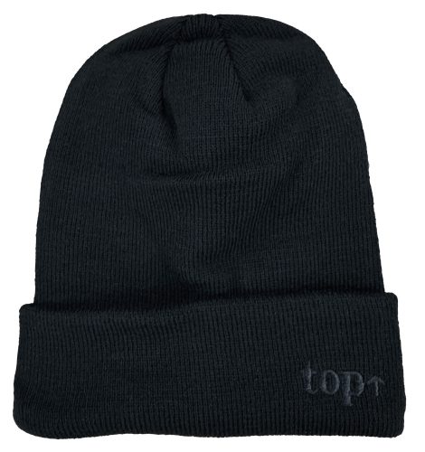 TOP CAP Sapka - Black fekete színben akril klasszikus kötött sapka