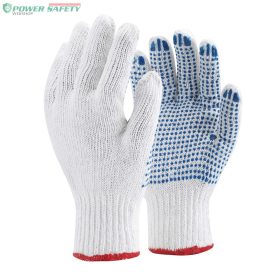   TOP COPE4 PVC kötött kesztyű pontozott, pamut/poliészter, gumírozott mandzsetta