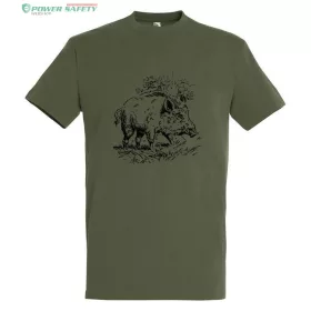   TOP kereknyakú póló vaddisznó mintával, 100% pamut, 190 g/m2,