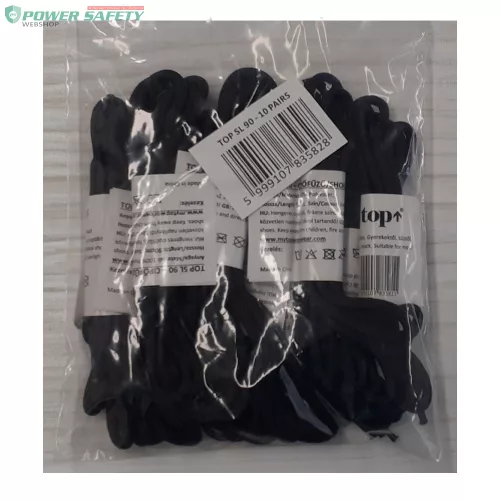 TOP cipőfűző, hengeres, strapabíró, fekete, 100% nylon