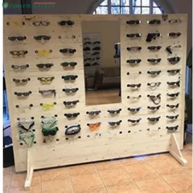   Szemüvegállvány nagy tükrös 188cm magas 225cm széles 2x35cm mély TOP