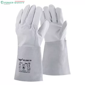   TOP WELDING CW hegesztőkesztyű, 15 cm bivalybőr mandzsetta, szürke