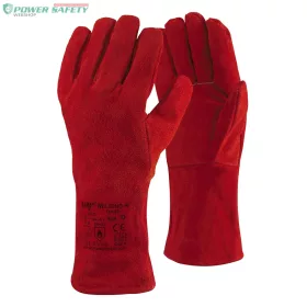   TOP WELDING-R Base bélelt hegesztőkesztyű, erős marhabőr, piros, 10