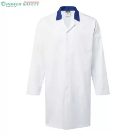 Food Industry Coat, No Pocket - Fehér/Royal kék