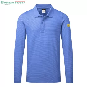 Antisztatikus hoszzú ujjú ESD póló L/S - Hamilton kék