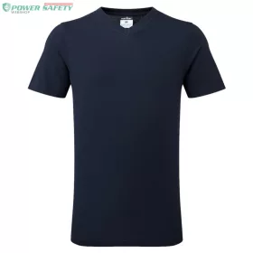 V-nyakú pamut póló - Navy