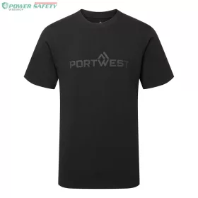 Portwest pamut póló S/S - Fekete
