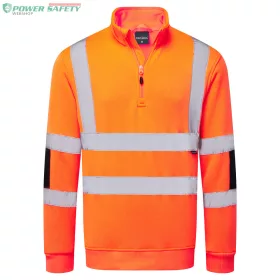 Hi-Vis Knit  1/2Zip Sweatshirt - Narancs
