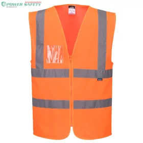 Hi-Vis Zip Band & Brace Vest - Narancs