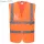 Hi-Vis Zip Band & Brace Vest - Narancs