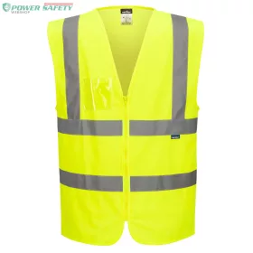 Hi-Vis Zip Band & Brace Vest - Sárga