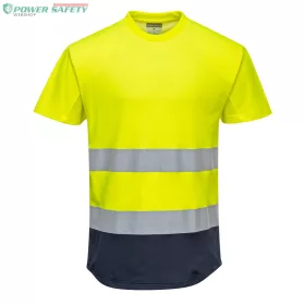 Kéttónusú Mesh póló - Sárga/Navy