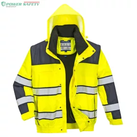 Hi-Vis Classic Bomber dzseki - Sárga/Navy