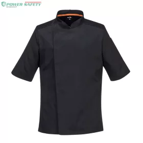 Stretch Mesh Air Pro rövid ujjú séfkabát - Fekete