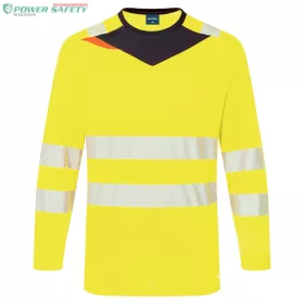 DX4 Hi-Vis hosszú ujjú póló L/S - Sárga/Fekete