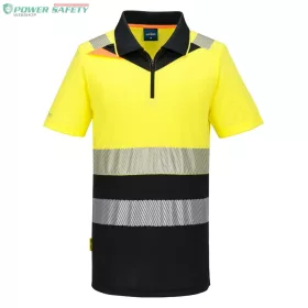 DX4 Hi-Vis cipzáros Class 1 póló S/S - Sárga/Fekete