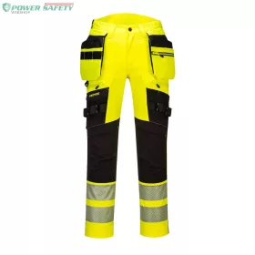   DX4 Hi-Vis nadrág lezippzározható lengőzsebbel - Sárga/Fekete