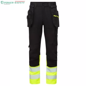  DX4 Hi-Vis nadrág lezippzározható lengőzsebbel - Sárga/Fekete