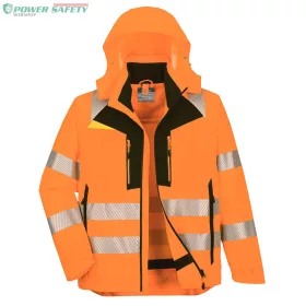 DX4 Hi-Vis 4 az 1-ben kabát - Narancs/Fekete