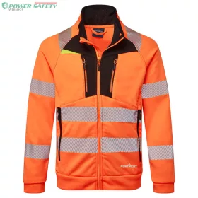 DX4 Hi-Vis kapucnis cipzáras pulóver - Narancs/Fekete