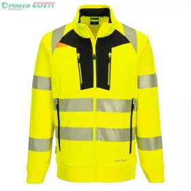DX4 Hi-Vis kapucnis cipzáras pulóver - Sárga/Fekete