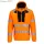 DX4 Hi-Vis cipzáras kapucnis pulóver - Narancs/Fekete