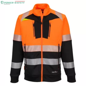   DX4 Hi-Vis 1. osztályú tölcsér nyakú cipzáras pulóver - Narancs/Fekete