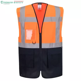  ES1 Essential Hi-Vis kéttónusú Executive mellény - Narancs/Navy