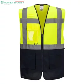   ES1 Essential Hi-Vis kéttónusú Executive mellény - Sárga/Navy