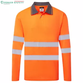   ES1 Essential Hi-Vis galléros póló hosszú ujjú - Narancs