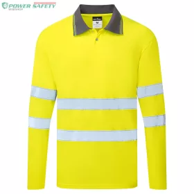 ES1 Essential Hi-Vis galléros póló hosszú ujjú - Sárga
