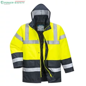  ES1 Essential Hi-Vis kéttónusú téli Traffic kabát - Sárga/Navy