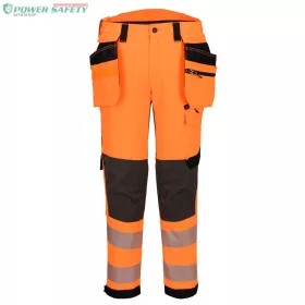   EV4 Hi-Vis Class 1 levehető lengőzsebes nadrág - Narancs/Fekete (Rövid)
