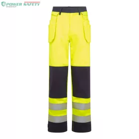   Bizflame Work Hi-Vis Contrast FR lengőzsebes nadrág - Sárga/Navy
