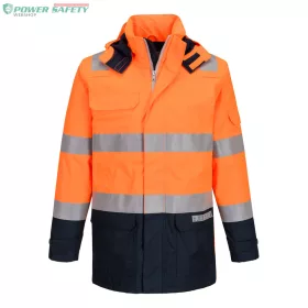   Bizflame Rain+ Hi-Vis Light Arc lángálló kabát - Narancs/Navy