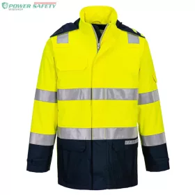   Bizflame Rain+ Hi-Vis Light Arc lángálló kabát - Sárga/Navy