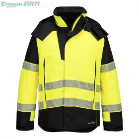 PW3 FR Modaflame Hi-Vis téli esőkabát - Sárga/Fekete