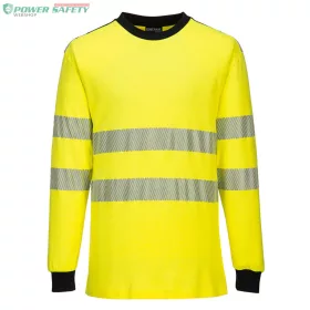  PW3 Modaflame Knit Hi-Vis FR hosszú ujjú póló - Sárga/Fekete